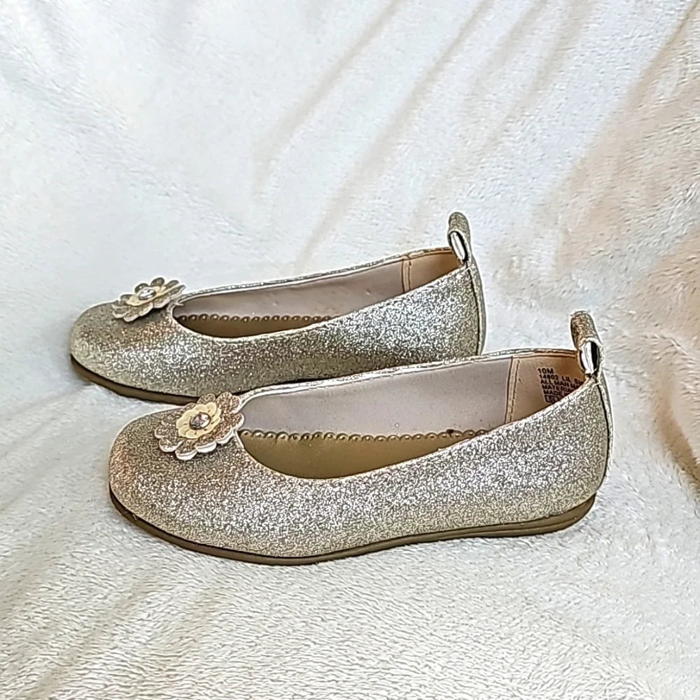 RACHEL SHOES | Toddler Girl's Glitter Gold Sparkle Formal Shoes